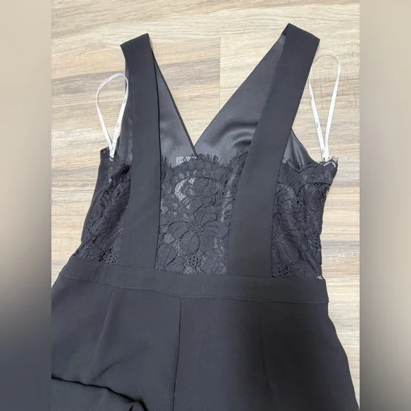 Dark Feminine Lace Wide Leg Evening Jumpsuit Chic - Picture 3 of 8